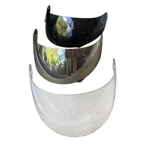 Lot of 3 Vega Series B Shield Motorcycle Helmet Visor Tinted Clear Silver Mirror